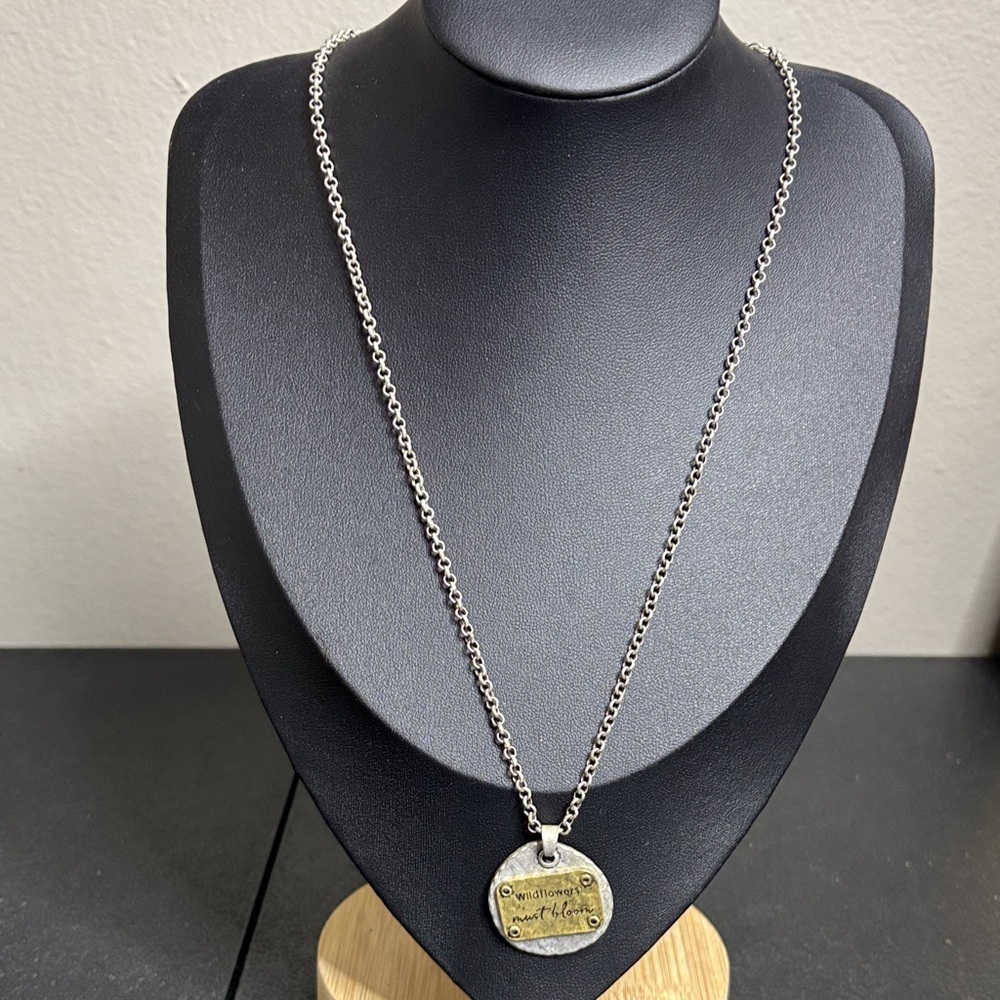 Demdaco Wildflowers Must Bloom You Go Girl Saying Pendant Gift Necklace